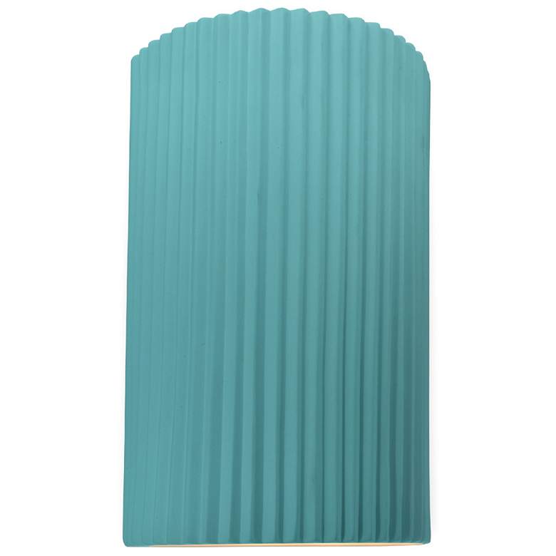Image 1 Ambiance 9.5"H Reflecting Pool Small Pleated Cylinder ADA LED Wall Sco