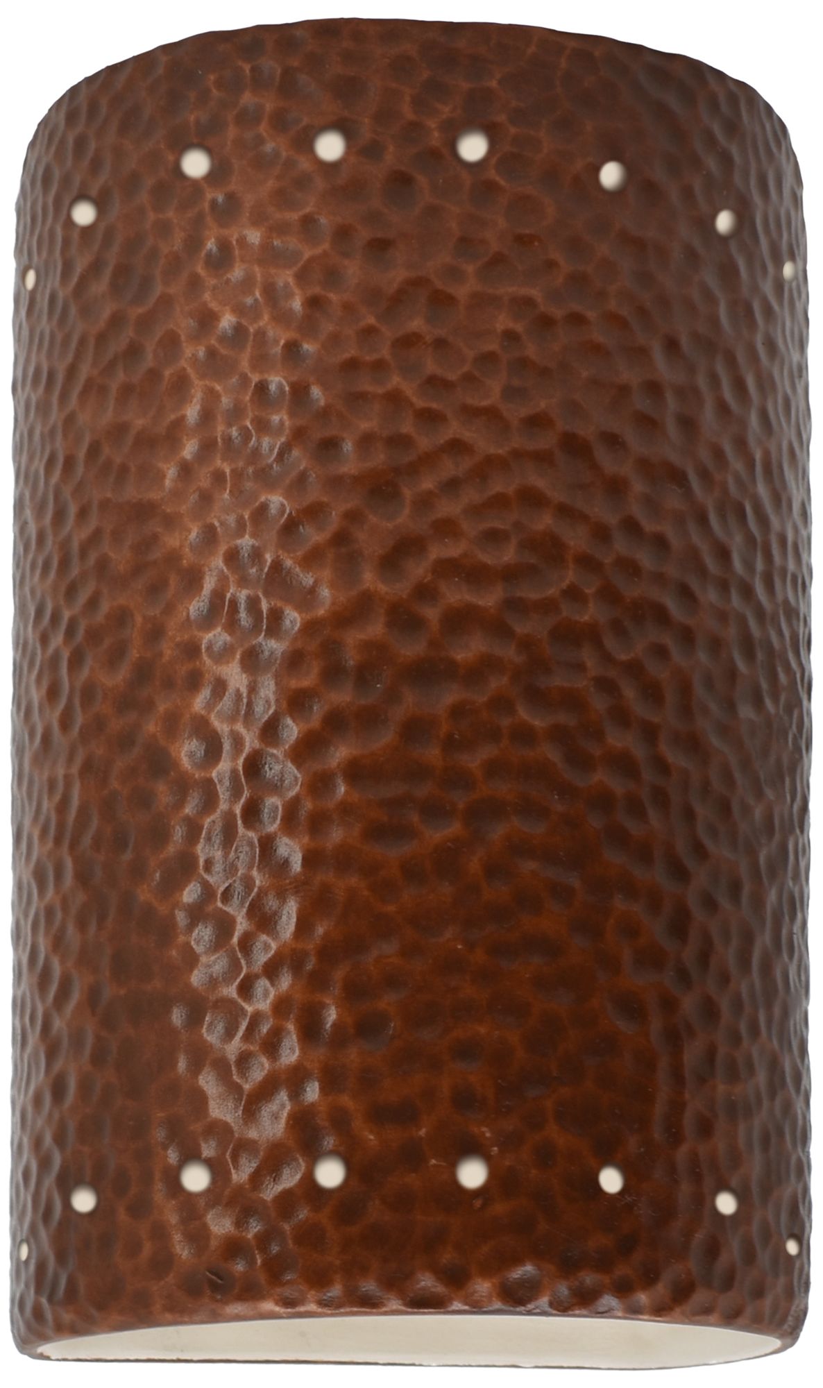 Ambiance 9 1/2" High Hammered Copper Perfs ADA Wall Sconce - Made to Order
