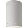 Ambiance 9 1/2" High Bisque Perfs Cylinder ADA Wall Sconce