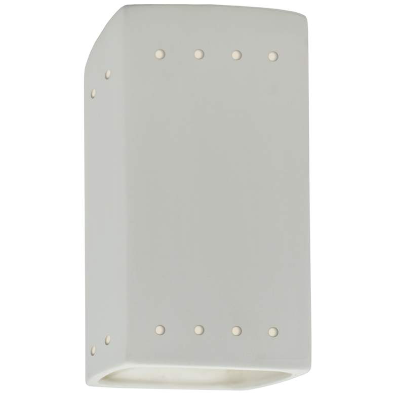 Image 1 Ambiance 9 1/2" High Bisque Perfs Rectangle LED Wall Sconce