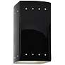 Ambiance 9 1/2" High Black White Perfs Rectangle Wall Sconce