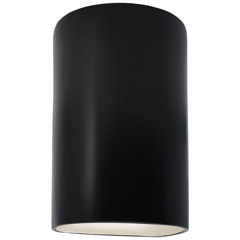 Image 1 Ambiance 9 1/2 inch High Carbon Matte Black Cylinder Wall Sconce