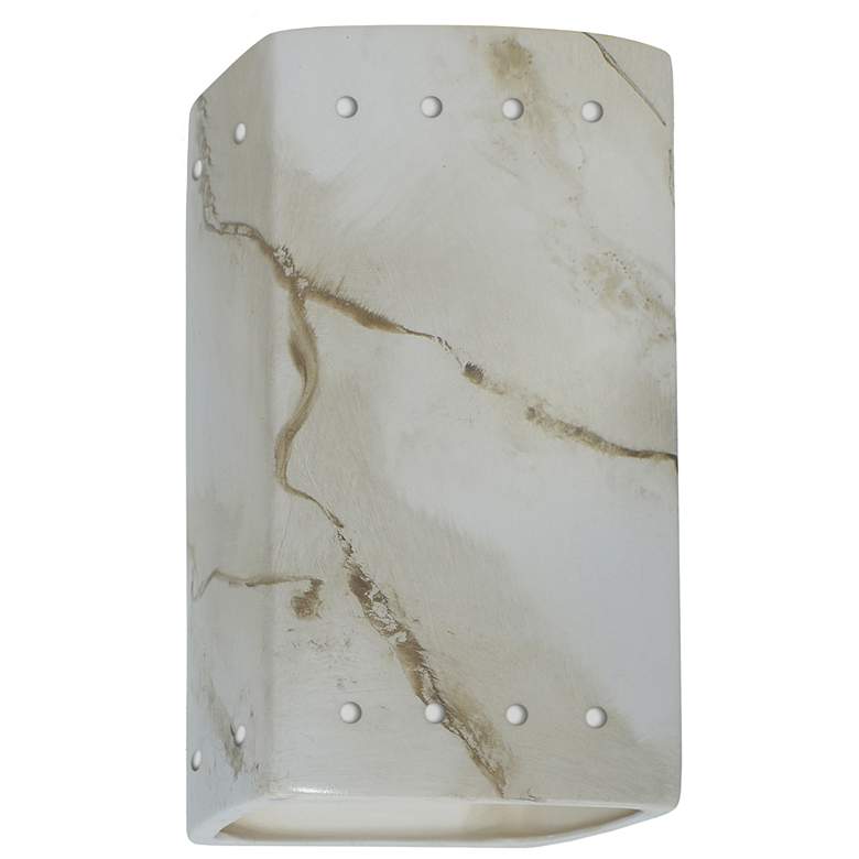 Image 1 Ambiance 9 1/2 inch High Carrara Marble Rectangle LED ADA Sconce