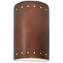 Ambiance 9 1/2" High Copper Perfs Cylinder ADA Wall Sconce