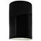 Ambiance 9 1/2" High Gloss Black Cylinder ADA Wall Sconce