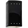 Ambiance 9 1/2" High Gloss Black Perfs Rectangle Wall Sconce