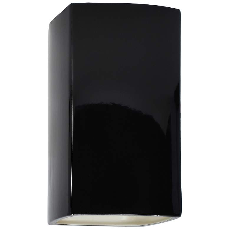 Image 1 Ambiance 9 1/2 inch High Gloss Black Rectangle LED Wall Sconce