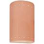 Ambiance 9 1/2" High Gloss Blush Perfs Cylinder Wall Sconce