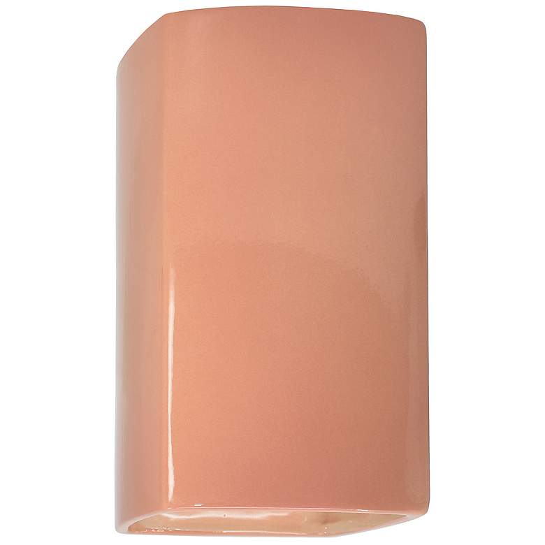 Image 1 Ambiance 9 1/2 inch High Gloss Blush Rectangle Wall Sconce