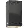 Ambiance 9 1/2" High Gloss Gray Perfs Rectangle Wall Sconce