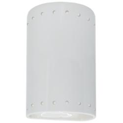 Ambiance 9 1/2&quot; High Gloss White Closed Top Outdoor Sconce