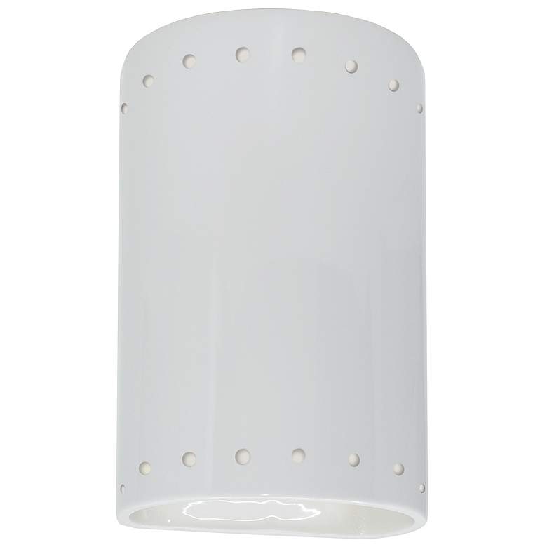 Image 1 Ambiance 9 1/2" High Gloss White Closed Top Outdoor Sconce