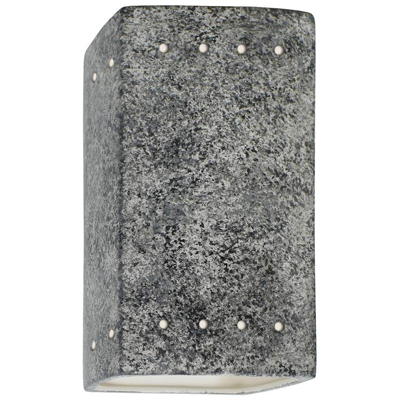 Image 1 Ambiance 9 1/2 inch High Granite Perfs Rectangle ADA Wall Sconce