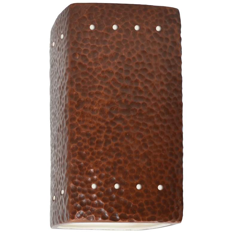 Image 1 Ambiance 9 1/2" High Hammered Copper LED Outdoor Sconce