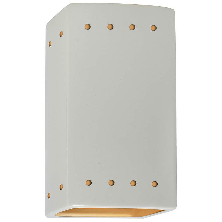 Image 1 Ambiance 9 1/2 inch High Matte White Gold Perfs LED ADA Sconce
