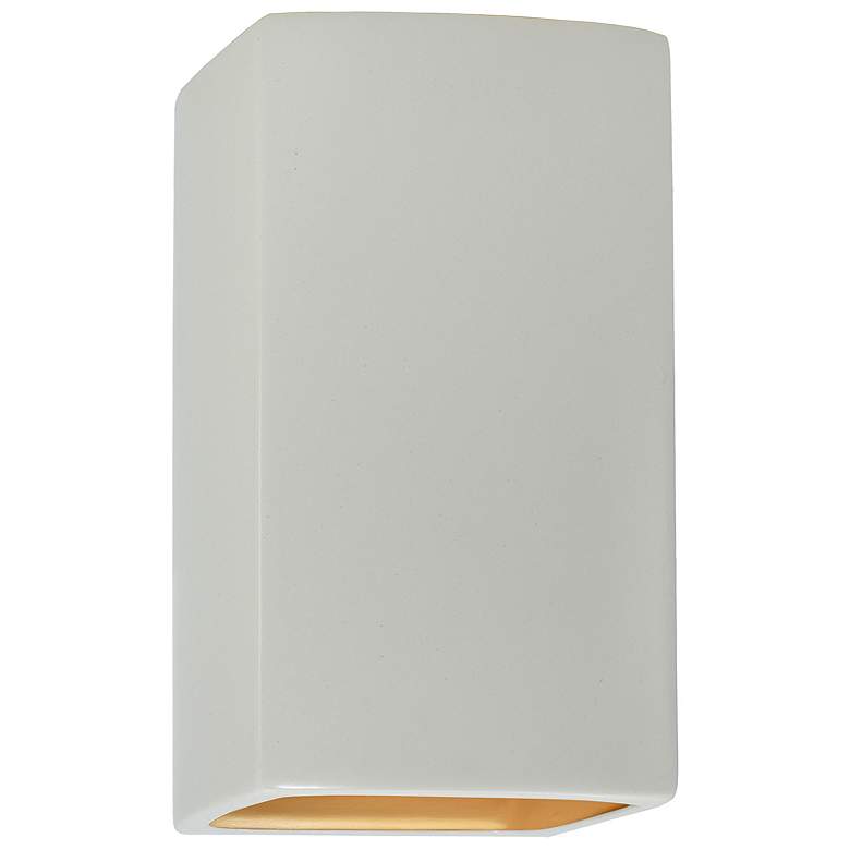Image 1 Ambiance 9 1/2 inch High Matte White Rectangle Wall Sconce