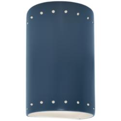 Ambiance 9 1/2&quot; High Midnight Sky Perfs Cylinder Wall Sconce