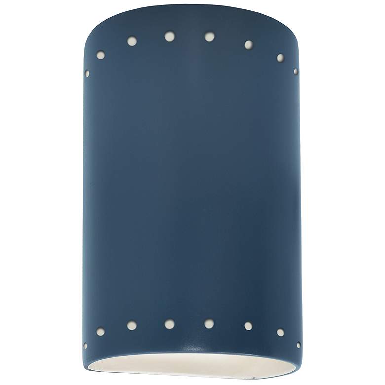 Image 1 Ambiance 9 1/2" High Midnight Sky Perfs Cylinder Wall Sconce
