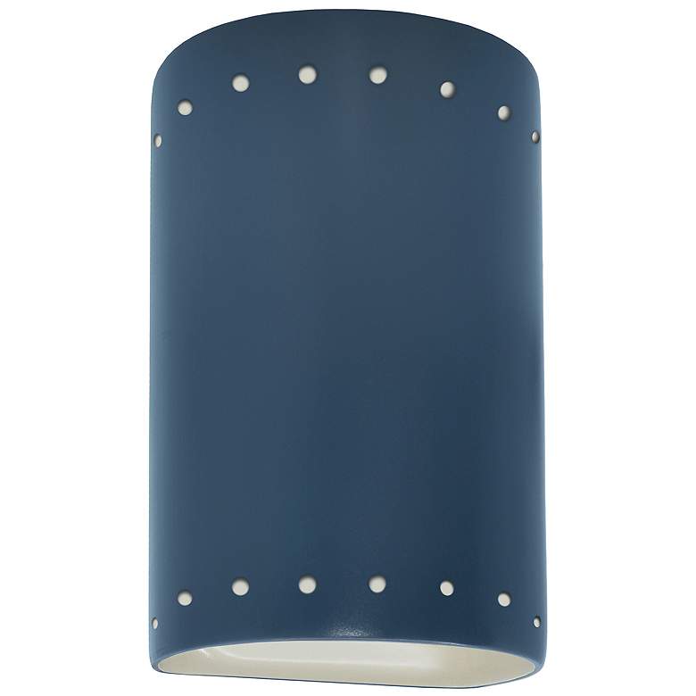 Image 1 Ambiance 9 1/2 inch High Midnight White Cylinder LED ADA Sconce