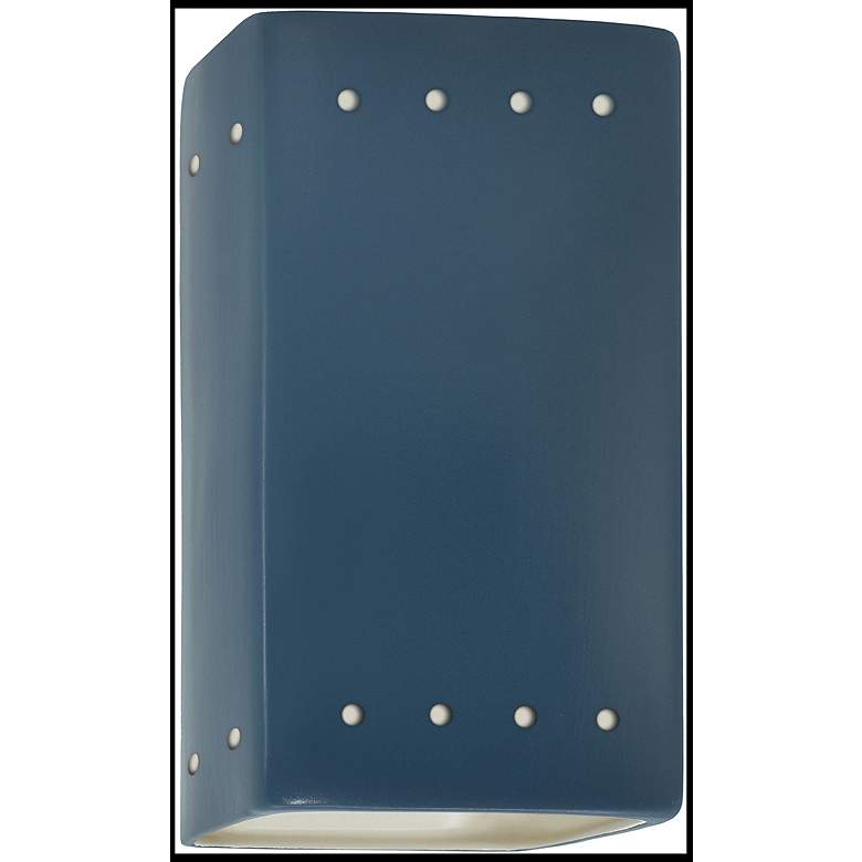 Image 1 Ambiance 9 1/2" High Midnight White Rectangle Outdoor Sconce