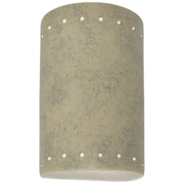 Image 1 Ambiance 9 1/2 inch High Navarro Sand Perfs Cylinder Wall Sconce