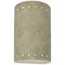 Ambiance 9 1/2" High Navarro Sand Perfs Cylinder Wall Sconce
