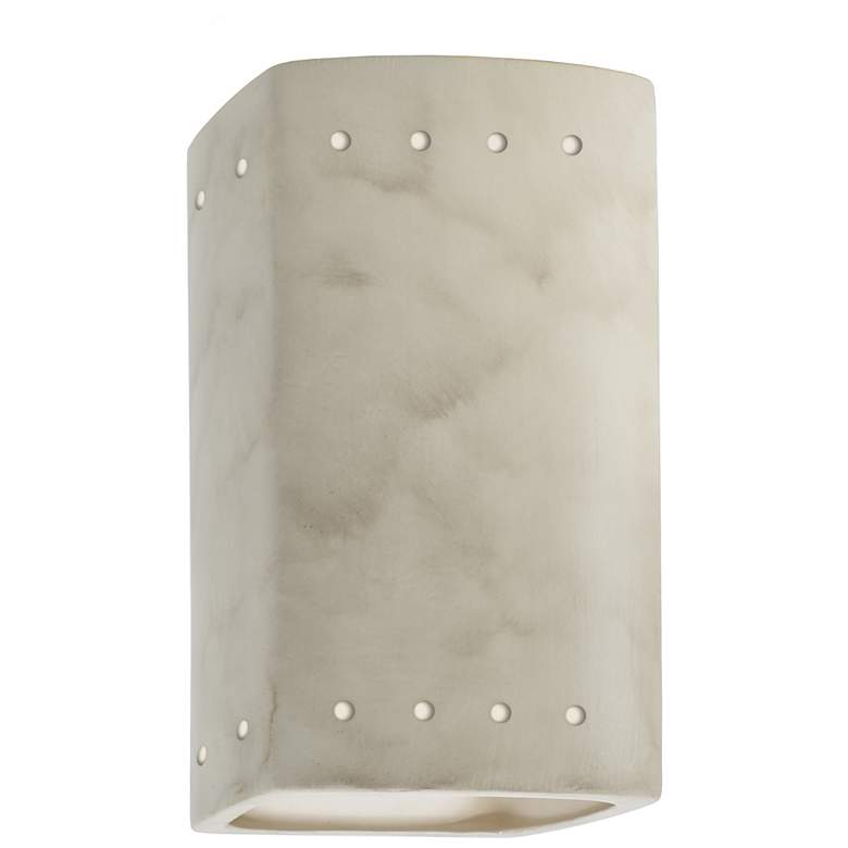Image 1 Ambiance 9 1/2" High Patina Perfs Rectangle LED Wall Sconce