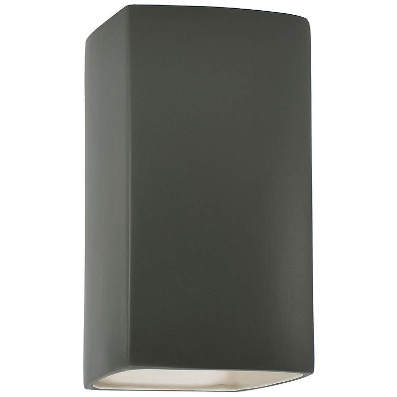 Image 1 Ambiance 9 1/2 inch High Pewter Green Rectangle LED Wall Sconce