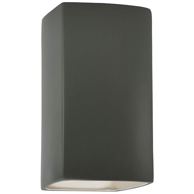 Image 1 Ambiance 9 1/2" High Pewter Green Rectangle LED Wall Sconce