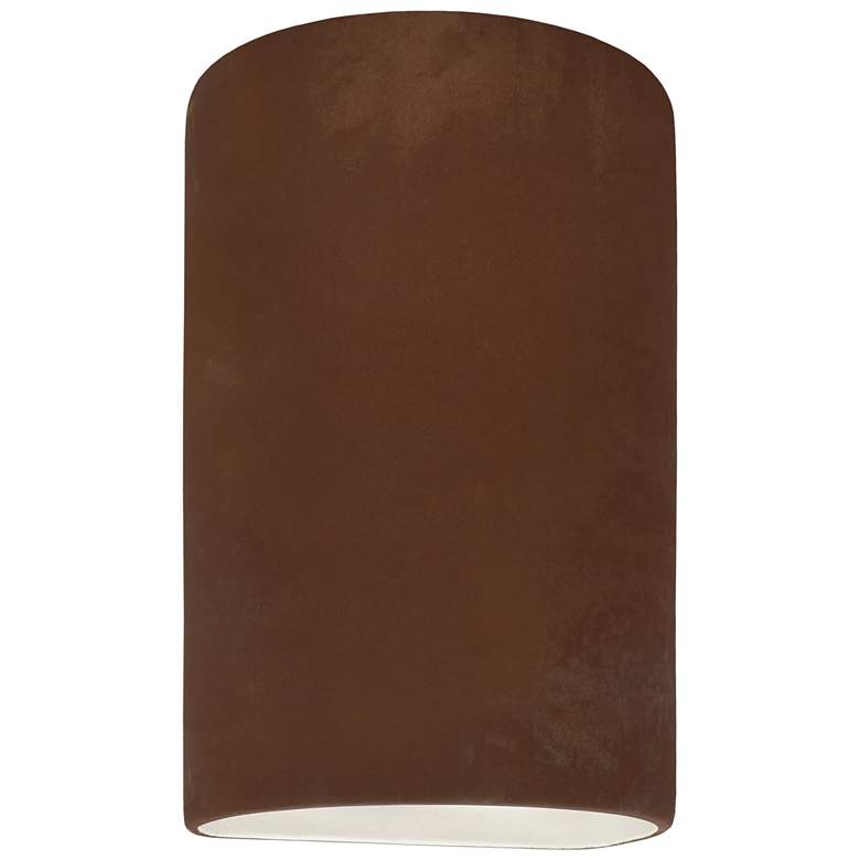 Image 1 Ambiance 9 1/2" High Real Rust Cylinder Outdoor Wall Sconce