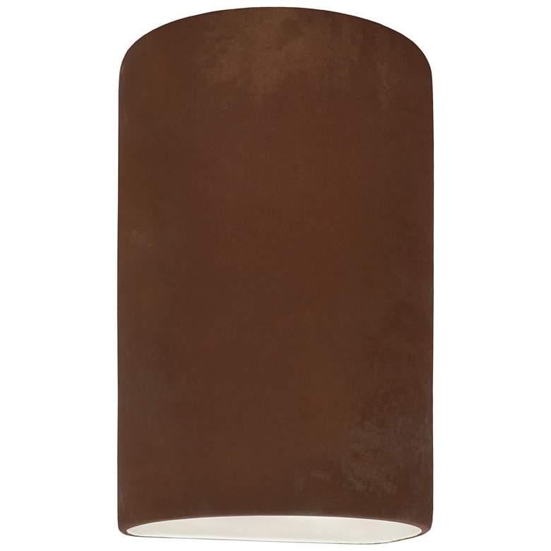 Image 1 Ambiance 9 1/2" High Real Rust Cylinder Outdoor Wall Sconce