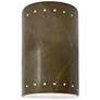 Ambiance 9 1/2" High Red Slate Perfs Cylinder Outdoor Sconce