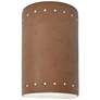 Ambiance 9 1/2" High Terra Cotta Perfs Cylinder Wall Sconce