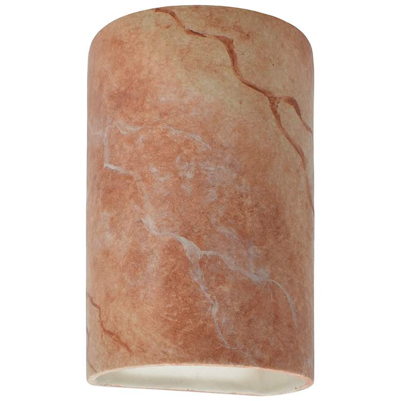 Image 1 Ambiance 9 1/2 inchH Agate Marble Cylinder Outdoor Wall Sconce