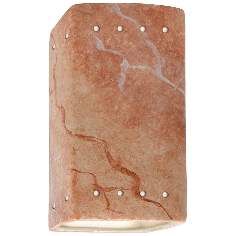 Image 1 Ambiance 9 1/2 inchH Agate Marble Perfs Rectangle LED ADA Sconce