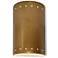 Ambiance 9 1/2"H Antique Gold Perfs Cylinder ADA Wall Sconce