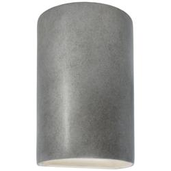Ambiance 9 1/2&quot;H Antique Silver Cylinder Outdoor Wall Sconce