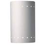 Ambiance 9 1/2"H Bisque Perfs Cylinder Closed Outdoor Sconce