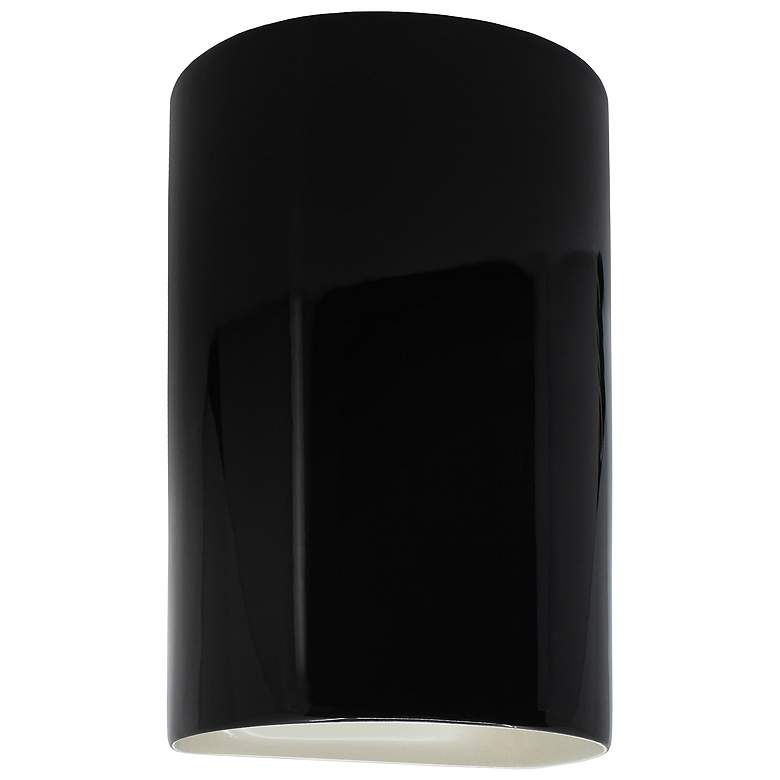 Image 1 Ambiance 9 1/2"H Black Cylinder Closed LED Outdoor Sconce
