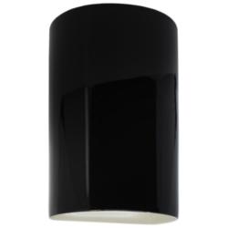 Ambiance 9 1/2&quot;H Black Cylinder Closed LED Outdoor Sconce