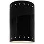 Ambiance 9 1/2"H Black Perfs Cylinder LED ADA Wall Sconce