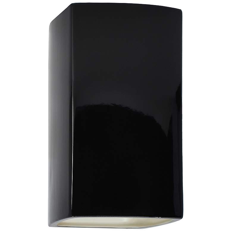 Image 1 Ambiance 9 1/2"H Black Rectangle Closed Outdoor Wall Sconce