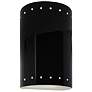 Ambiance 9 1/2"H Black White Perfs Cylinder Closed Sconce