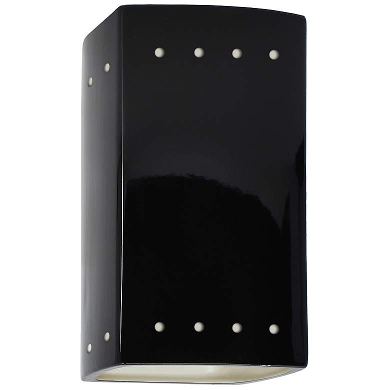 Image 1 Ambiance 9 1/2"H Black White Rectangle LED Outdoor Sconce