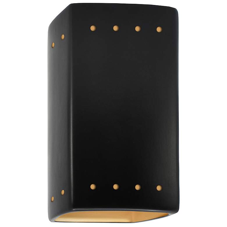Image 1 Ambiance 9 1/2 inchH Carbon Black Gold LED ADA Outdoor Sconce