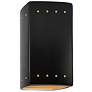 Ambiance 9 1/2"H Carbon Black Gold Perfs Rectangle Sconce