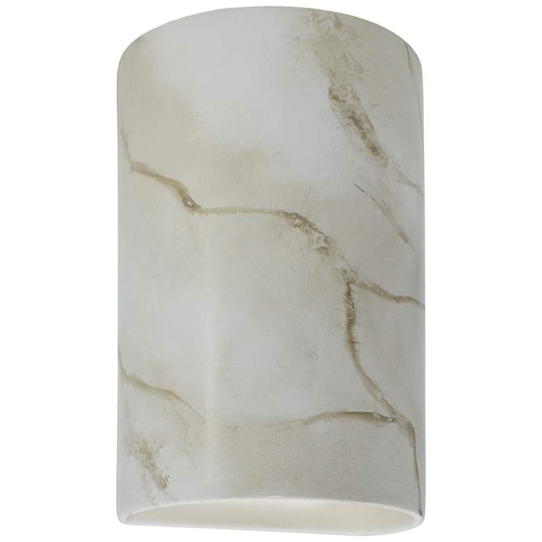 Image 1 Ambiance 9 1/2 inchH Carrara Marble Cylinder ADA Outdoor Sconce