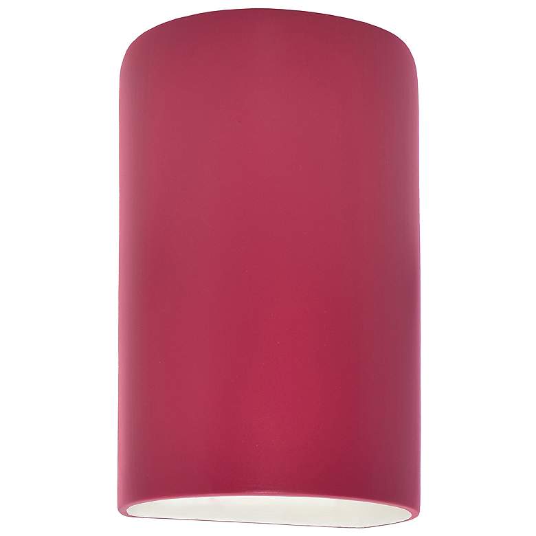 Image 1 Ambiance 9 1/2"H Cerise Cylinder Closed Top ADA Wall Sconce