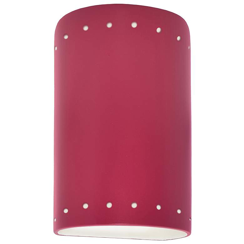 Image 1 Ambiance 9 1/2 inchH Cerise Perfs Cylinder Closed ADA Sconce