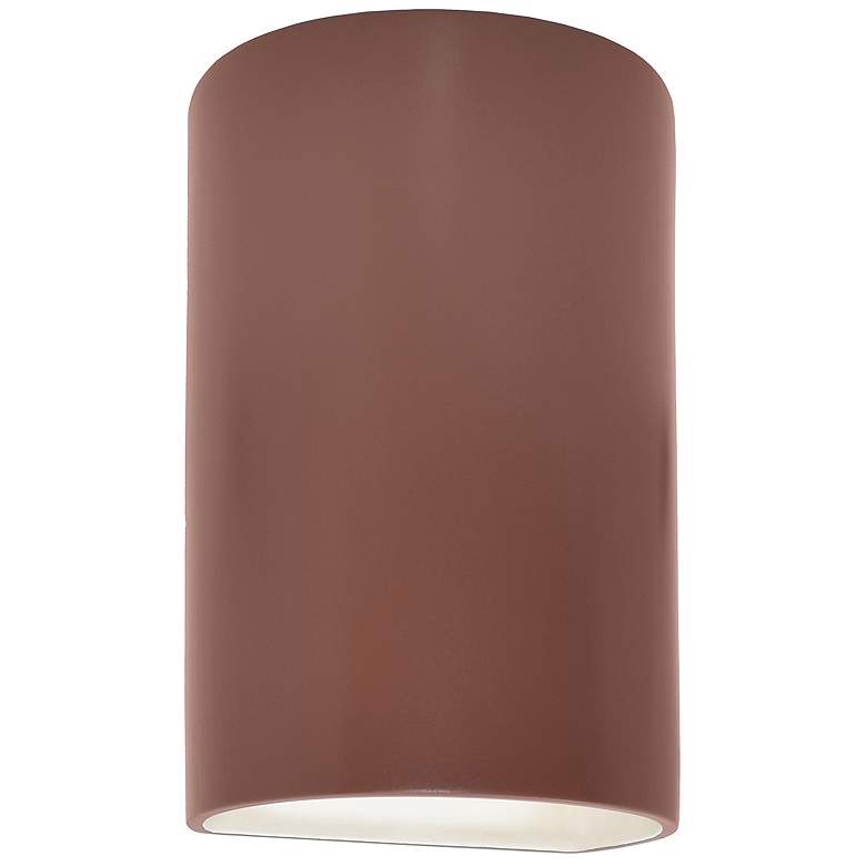 Image 1 Ambiance 9 1/2"H Clay Cylinder Closed LED ADA Outdoor Sconce